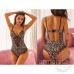 Seksi Leopar Gecelik Body iç giyim Çok Renkli